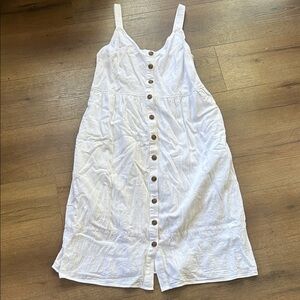 Universal Thread White Button-Front Midi Dress ! Large